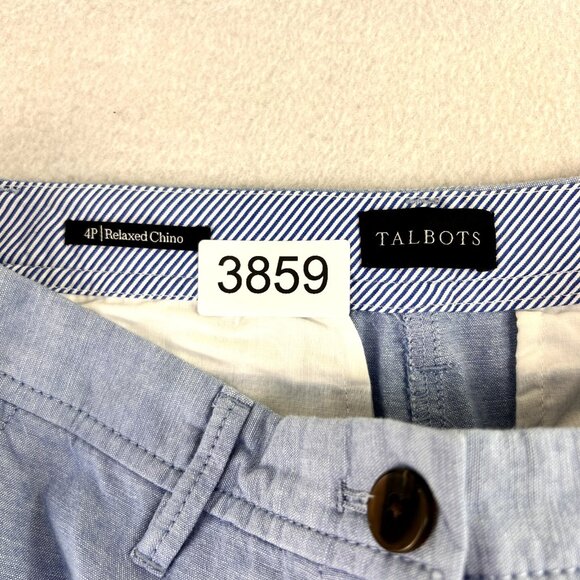 Talbots Pants Womens 4P Relaxed Chino Blue Chambray Career Office Profesional - Picture 7 of 10